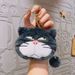Lucifer Pull Cat Münzbörse Plüsch-Schlüsselanhänger Niedliche Kopfhörer-Aufbewahrungstasche Rucksack-Anhänger Kleines Geschenk_voghion.com