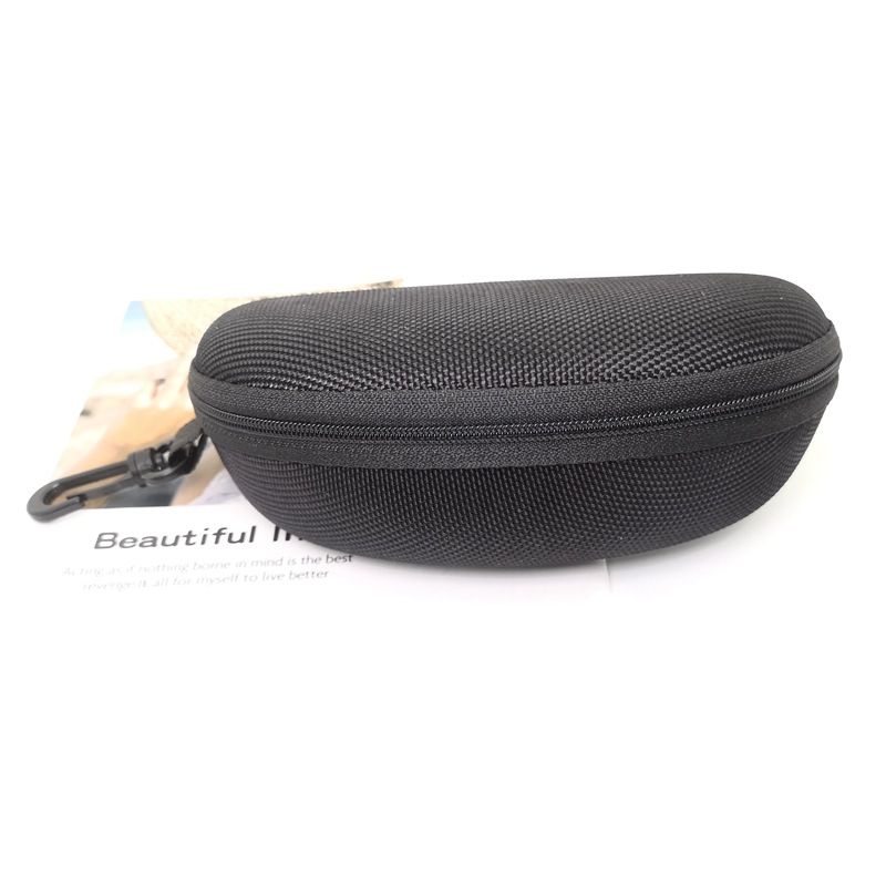 Large Pure Black Sunglasses Case Zipper EV Box Anti Pressure Anti Fall And Anti Wear Glasses Case With Hook Can Be Customized_voghion.com
