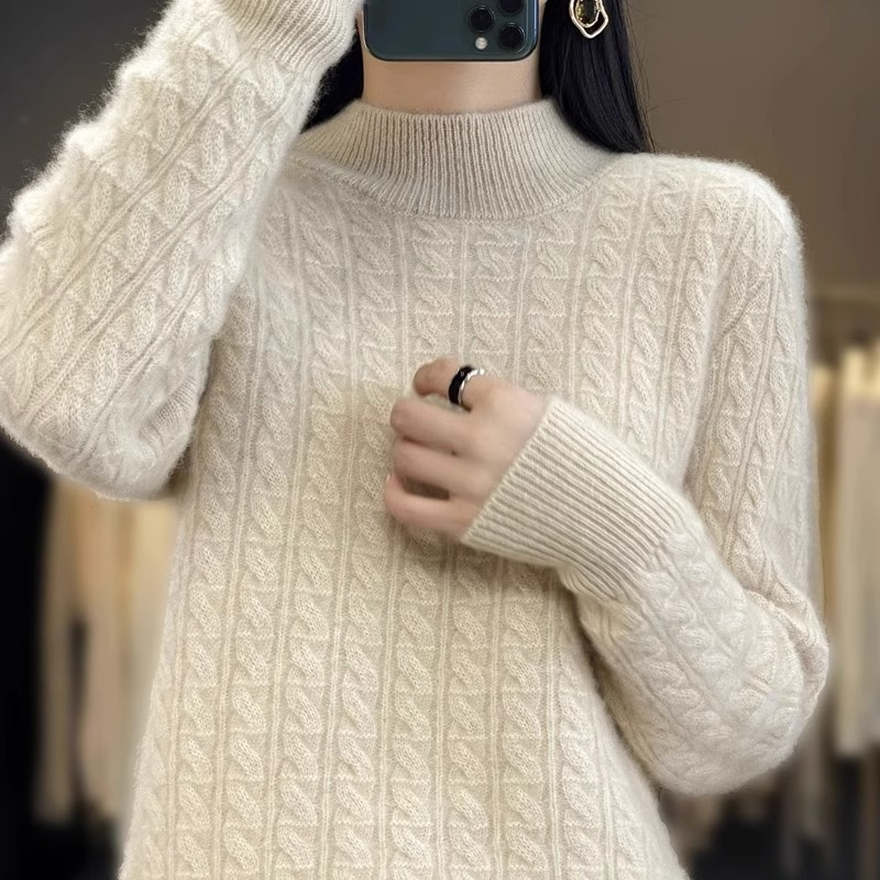Women's Design heavy sequin inner knitted sweater women'snew simple and chic V-neck lazy solid color top_voghion.com