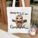 Fun Sloth Pattern Tote Canvas Travel Daily Commute Womens Reusable Shopping Trendy Folding Shoulder Bag 250509_voghion.com
