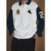 Herrenbekleidung Poloshirts Lässig Bedrucktes Revers Langarm-Poloshirts Herren_voghion.com