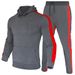 und Damen-Streifenpullover-Set New Sports Splice Zweiteiliger Herren-Fitness-Kontrast-Hoodie_voghion.com