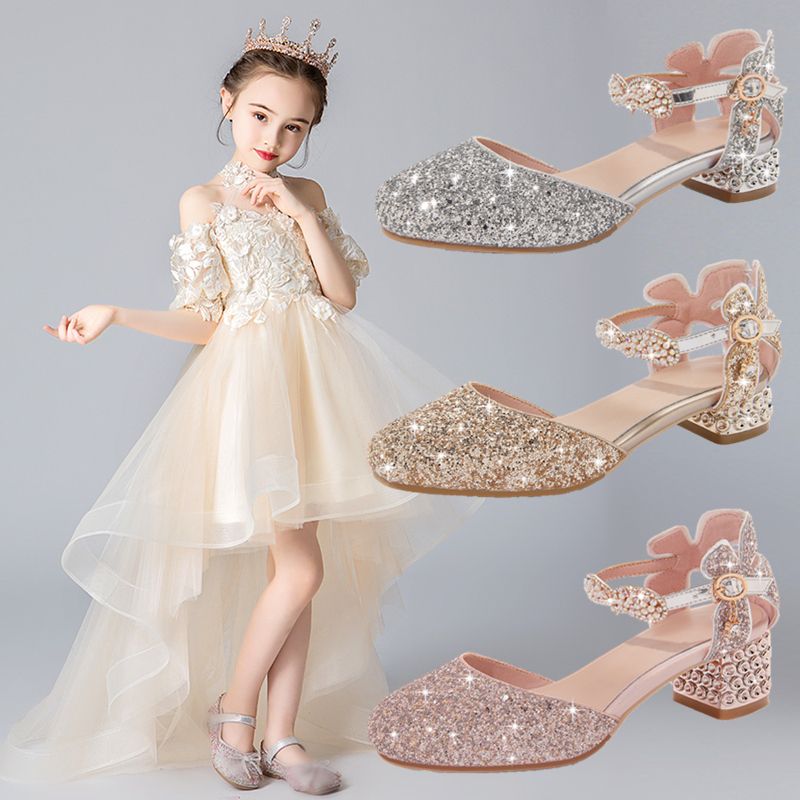 Girl Summer Fashion Crystal Closed Toe Sandals_voghion.com