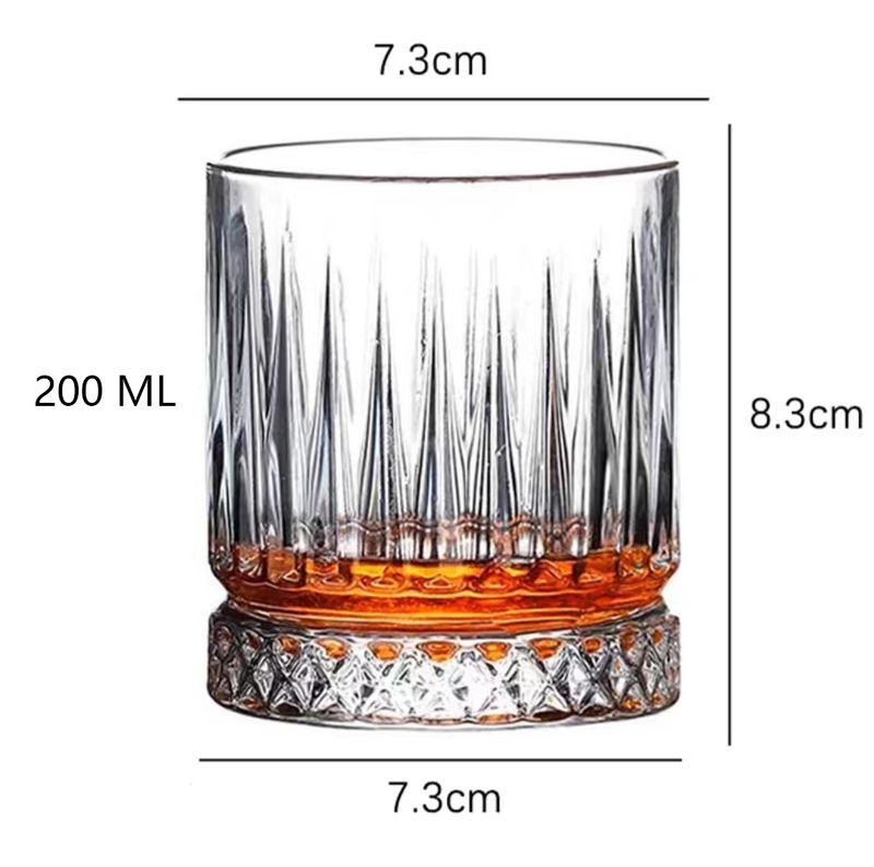 Classic Cocktail Glasses - Ribbed Whiskey Tumbler Set For Bar & Home Use (Crystal Clear, 12oz, Lead-Free)​_voghion.com