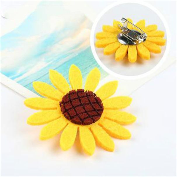 Spilla da donna versatile con girasole, spilla di sicurezza, fibbia antiriflesso, accessorio semplice per colletto_voghion.com