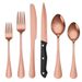 24/48 Pieces Of Western Desserts High Value Gold Steak Knife, Fork And Spoon Stainless Steel Tableware Set_voghion.com
