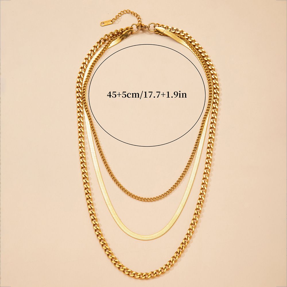 Collana con catena cubana in titanio alla moda, gioielli hip-hop in acciaio inossidabile placcato oro sottovuoto nella fornace_voghion.com