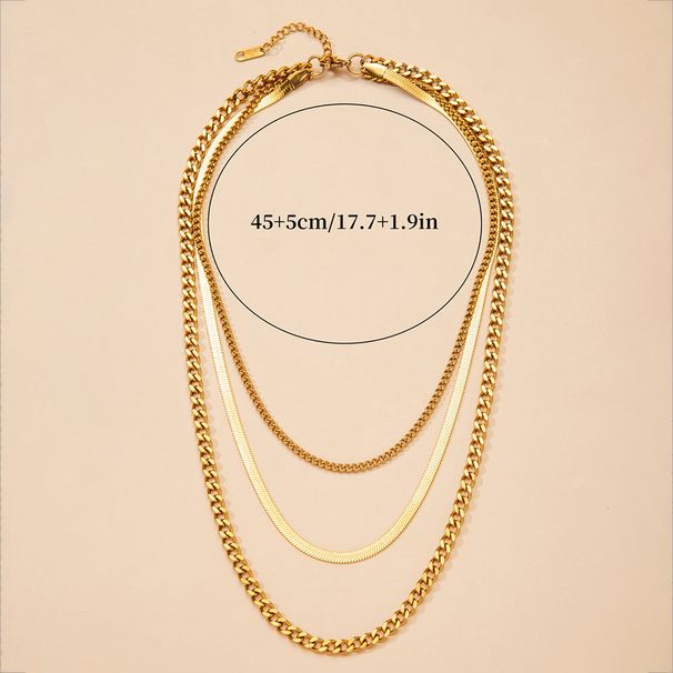 Collana con catena cubana in titanio alla moda, gioielli hip-hop in acciaio inossidabile placcato oro sottovuoto nella fornace_voghion.com