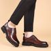 Business Casual Lederschuhe runder Kopf erhöhen Schuhe Leder weiche Sohlen formelle Herrenschuhe dicke Sohlen Halbschuhe_voghion.com