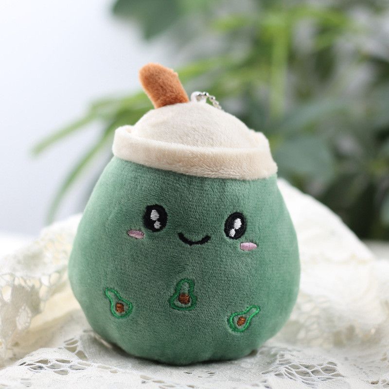 Plüsch-Fruchtmilch-Schlüsselanhänger mit süßer Teetasse, weiches kleines Plüschtier, Geschenk_voghion.com