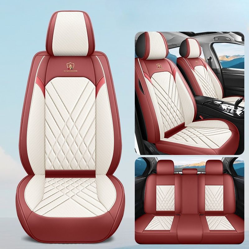 Set completo di coprisedili per auto in stile business a 5 posti, in pelle PU impermeabile di alta qualità, universali, adatti per la maggior parte di auto, camion e_voghion.com