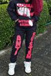 casual hooded sweatshirt suit SYSTEM letter printed sweatshirt and sweatpants suit large size_voghion.com