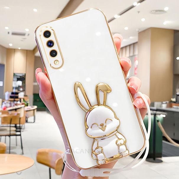 A 50 70 30s Plating Rabbit Hold Case For Samsung Galaxy A50 A70 A7 2018 A30s A21s A20 A51 A71 4g Lanyard Silicone_voghion.com
