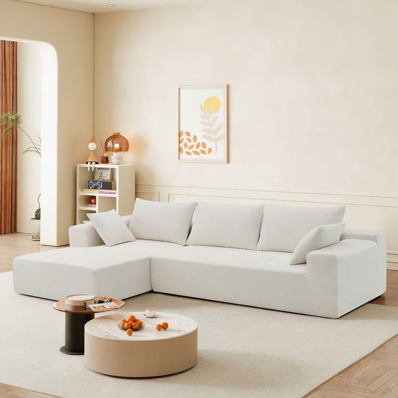 109*68' Modular Sectional Living Room Sofa Set, Modern Minimalist Style Couch, Upholstered Sleeper Sofa For Living Room, Bedroom, Salon, 2 PC Free C_voghion.com