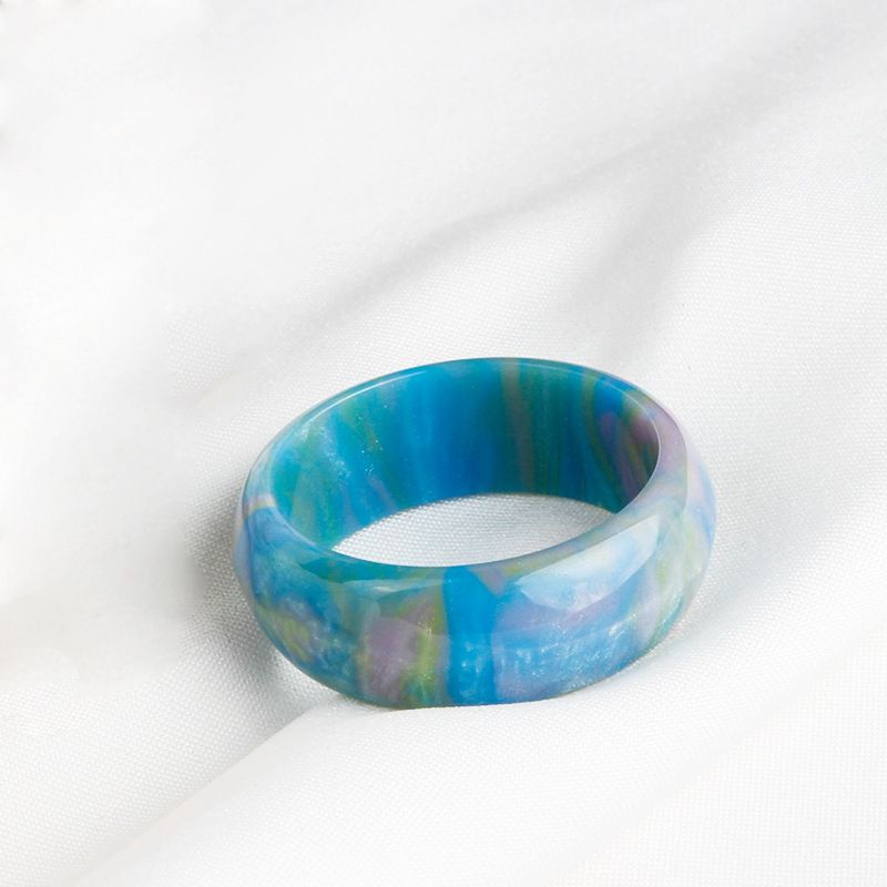 Acrylic Resin Personalized Simple Rainbow New Women's Ring_voghion.com