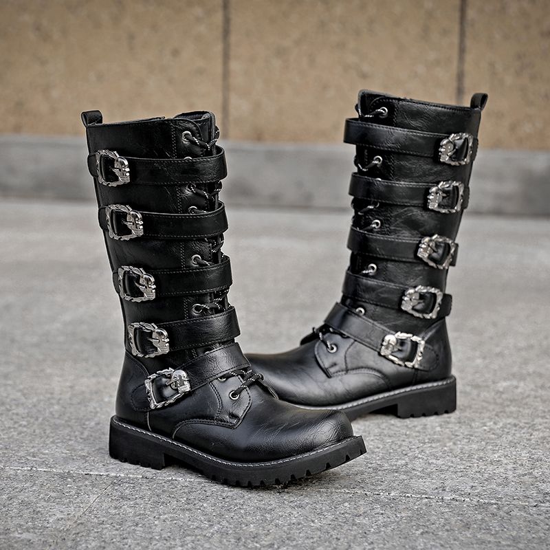 New Lieder Fréijoer Männer Schong High-Top Männer Heightening Tooling Martin Stiwwelen_voghion.com