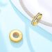 Gem-Set Plug Spacer-Electro Gold Charm, Genuine Sterling Silver Beads Charm_voghion.com