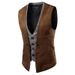 Men's Casual Checkered Patchwork Vest Single Breasted Slim Fit Layering Piece For Spring Autumn_voghion.com