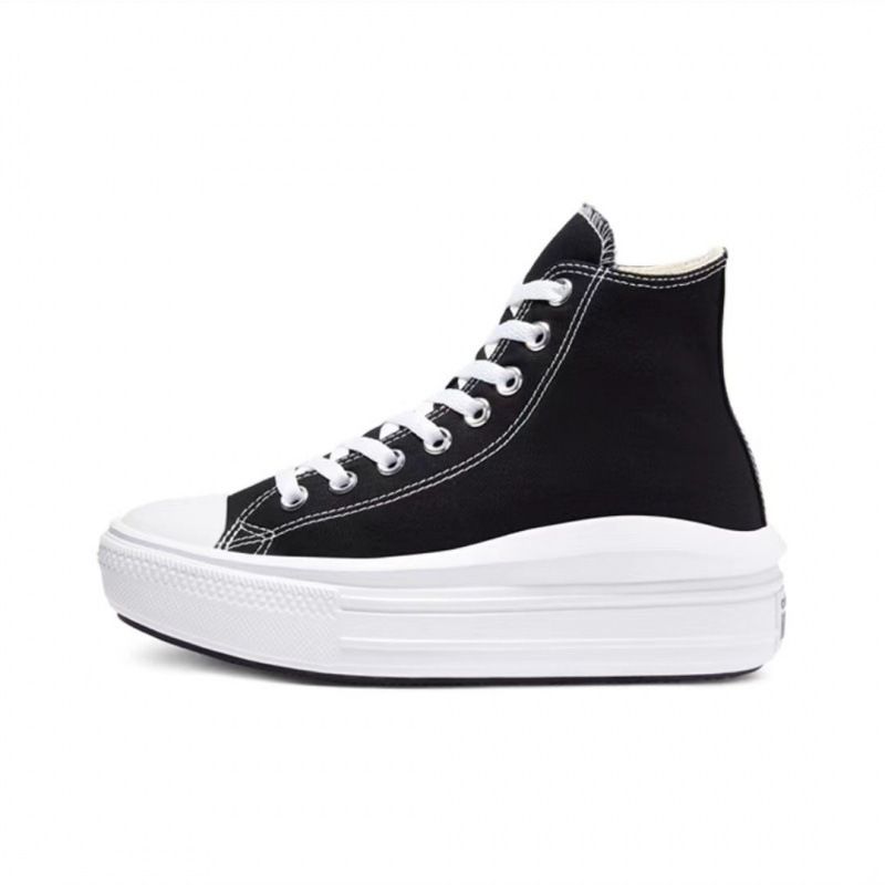 New Platform Thick-Soled Meiqi New 1970S Sneakers Cloud Move Low-Top Black And White Canvas Shoes For Adults_voghion.com