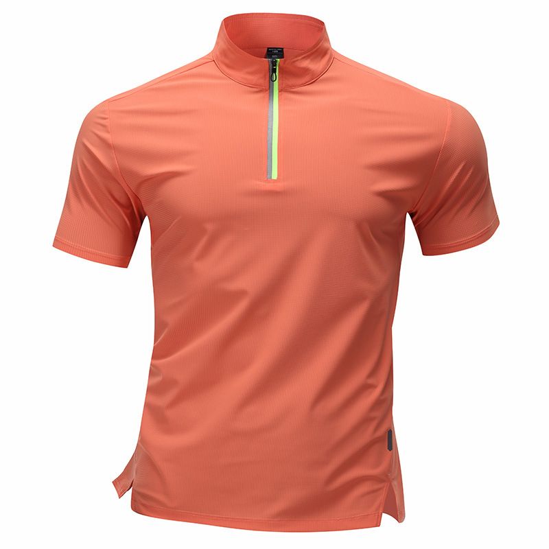 Herenkleding Korte mouwen Open Tube Poloshirt Snel drogend Halve rits Opstaande kraag Sport T-shirt Fitnesstop_voghion.com