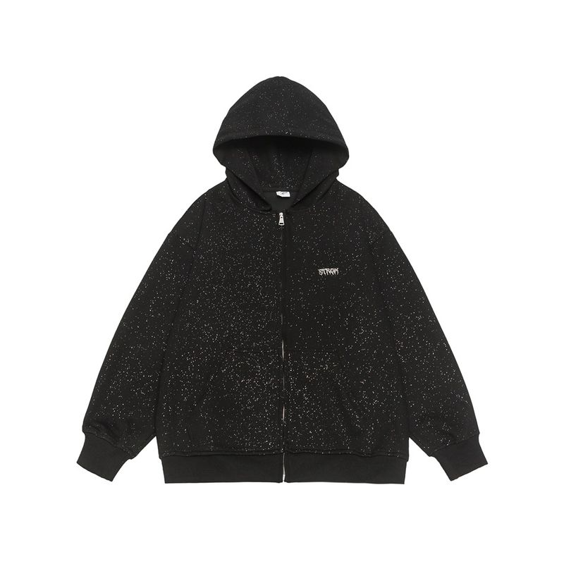 Felpa con cappuccio casual da uomo con paillettes a forma di stella mantian cinese NEOISM, cappotto con cappuccio da uomo, cappotto W24079_voghion.com