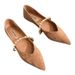2025 Summer New Pointed Shallow Mouth Suede Flat Versatile Soft Bottom Mary Jane Women's Single Shoes_voghion.com