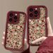 Retro Floral Pattern Silicone Phone Case For Iphone 11 12 13 14 15 16 Pro Max 16E XR XS X 7 8 Plus Se2 3 Matte_voghion.com