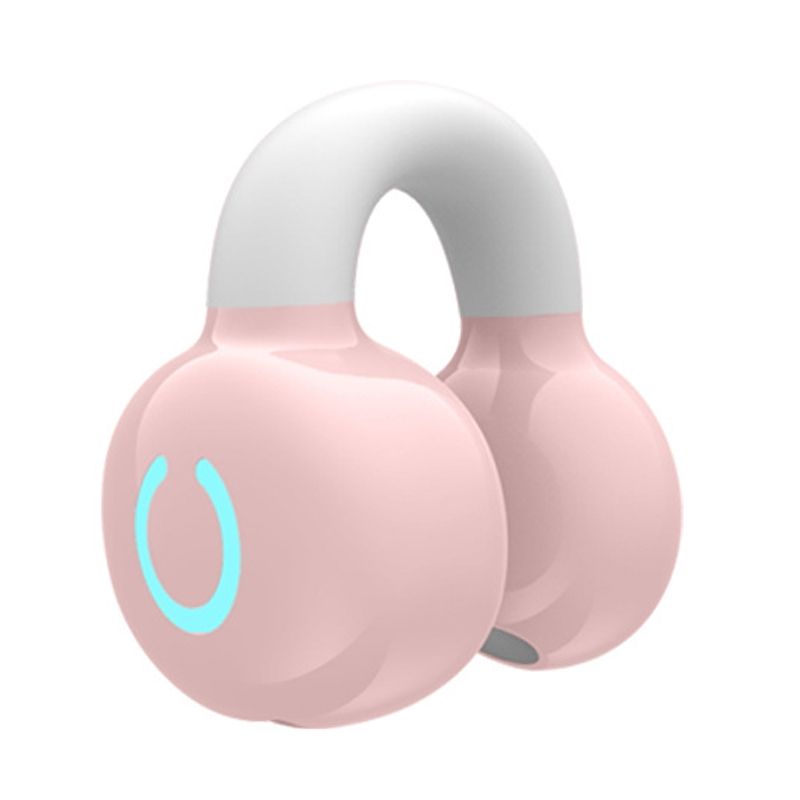 Single Ear Stereo Ouer Clamp Typ Knochenleitung Bluetooth Kopfhörer (Pink)_voghion.com