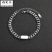 Minimalist Titanium Steel Men's Cuban With Chain Personalized DIY Laser Name Plate Bracelet_voghion.com
