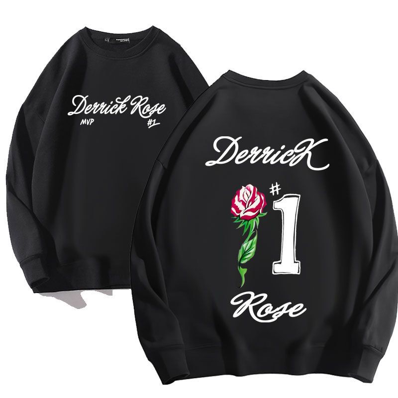 Elegant Rose # 1 Doppelseitig bedruckter Langarm-Rundhalspullover aus Samt für Männer und Frauen im gleichen Stil Herbst/Winter_voghion.com