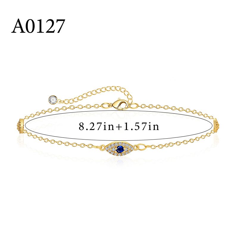 Tobillera de circonita estilo bohemio para niñas con joyería de pie de alta gama bañada en oro y cobre._voghion.com