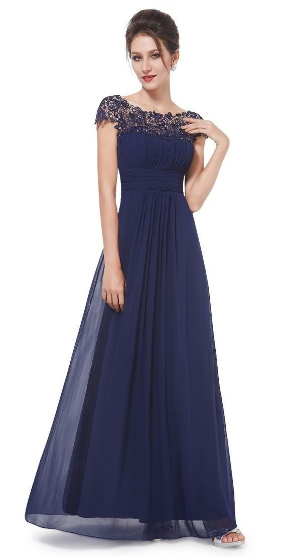 Elegantes Abendkleid aus Chiffon und Spitze für Damen – A-Linien-Ballkleid für Brautjungfern mit fließendem Rock und Blumenstickerei_voghion.com