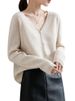 Women's Cardigan Jacket New Spring And Autumn V-Neck Striped Thin Long Sleeve Knitted Short Loose Outer Sweater_voghion.com
