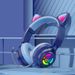 Colorful Cat Ear Wireless Headset - Bluetooth Gaming Headphones With RGB Light, Stereo Sound & Comfort Fit For Esports_voghion.com