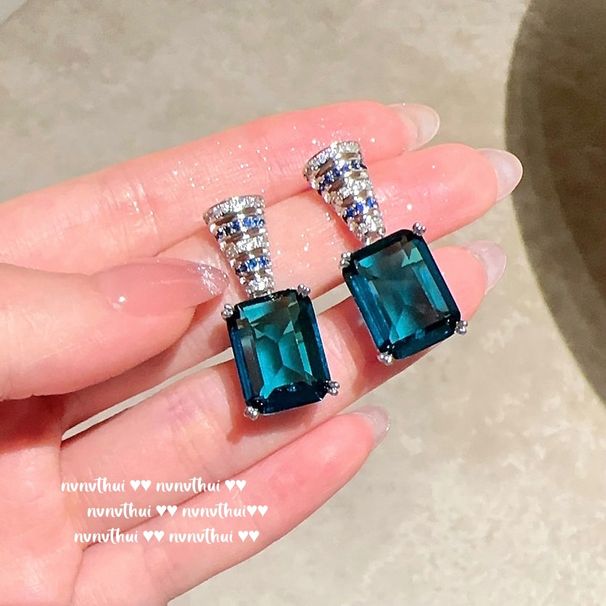 Collana con catena verde Jiabaili, Gioia della donna ricca, anello con zircone e piuma di pavone placcato oro_voghion.com