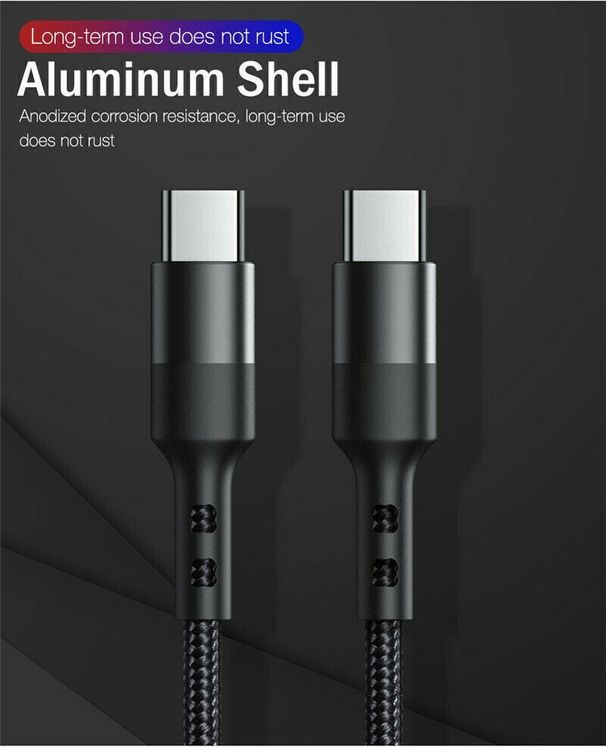 USB C zum Typ C-Kabel 3A 60W schnell geflochten lange Leitung 0,25M 1M 2M 3M_voghion.com