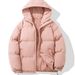 Men's 2024 Winter New Loose Hooded Solid Color Thickened Warm Couple's Puffer Jacket Cotton Coat_voghion.com