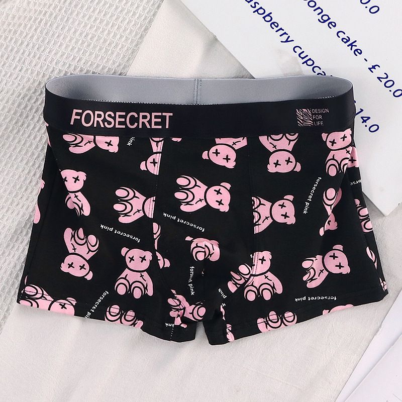 Sous-vêtements pour hommes en coton, motif léopard rose, boxer confortable, antibactérien, tendance, pour garçons_voghion.com