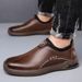 Men's Slip-On Leather Loafers - Soft Sole Comfortable Driving Shoes For Business Casual_voghion.com
