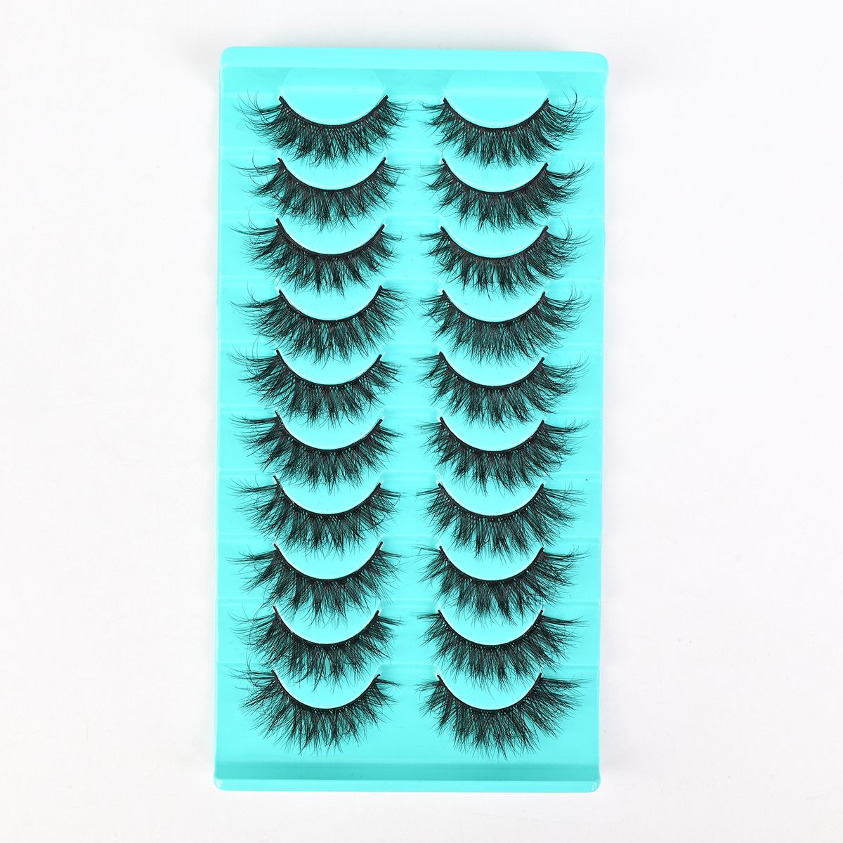 Umetne trepalnice 10 parov umetnih trepalnic, cel šop naravnih debelih kodrastih trepalnic, 10 parov 5D puhastih črnih stebelc_voghion.com