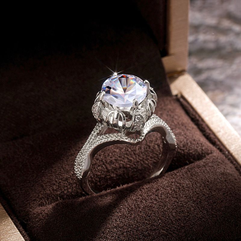 Platin Damen Moissanit für Frauen Wunschbrunnen Vorschlag 1 Karat D Farbe Geschenk Verlobung Diamantring_voghion.com