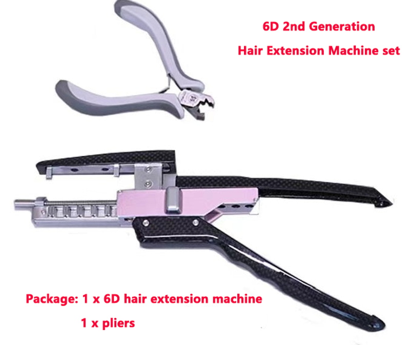 6D Hair Extension Machine Kit, 2nd Generation Human Hair No-Trace Hair Extensions Tool_voghion.com
