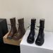 Chunky Heel French British Style Lace-up Martin Boots For Women 2025 Autumn New Model_voghion.com