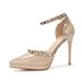 1088-23A Ein-Wort Nietenabsatz Einzelschuh Spitz Stiletto Wasserdichte Plateau Sandale Frauen Hohl Cloed_voghion.com