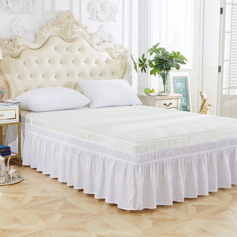 Gonna da letto stile principessa con doppio elastico (tessuto in flanella tinta unita, adatta a letti matrimoniali/king size - elegante decorazione per la camera da letto)_voghion.com