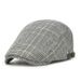 New spring summer Korean checkered fashionable comfortable bare body beret, men's and women's casual adjustable forward_voghion.com