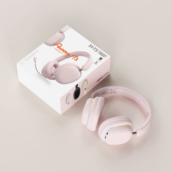 SY-T3 Bluetooth Headphones With LED Lights, Wireless Over-Ear Gaming Headset, 40-Hour Playtime, Hi-Fi Stereo Sound, Built-in Mic For Phone Calls_voghion.com
