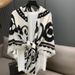 Black White Contrasting Color Camellia Elegant Pattern Large Shawl For Women's Design Sense, Spring And Summer Sun_voghion.com