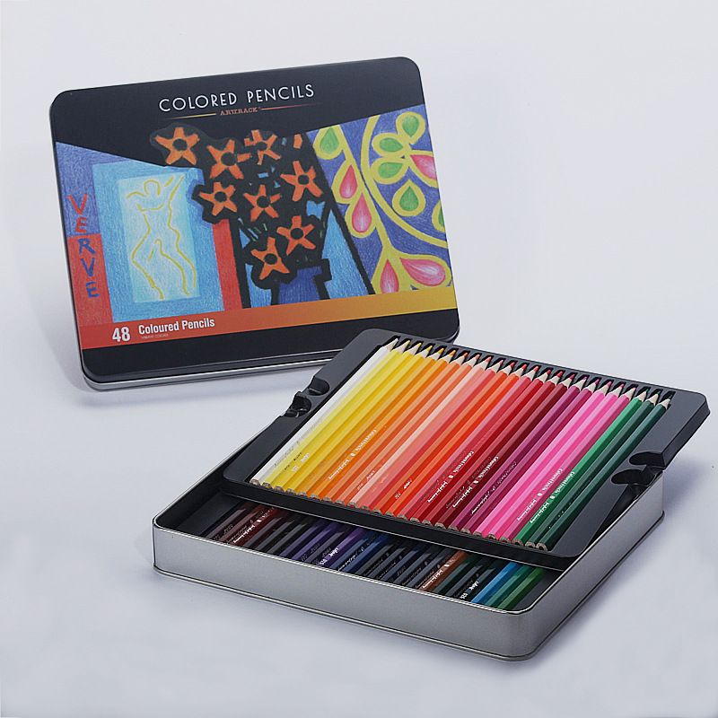 Conjunto de lápis de cor de madeira premium Joywish com 72 cores e estojo de lata Pop Art - vibrantes, suaves e ideais para artistas, estudantes e livros de colorir para adultos_voghion.com