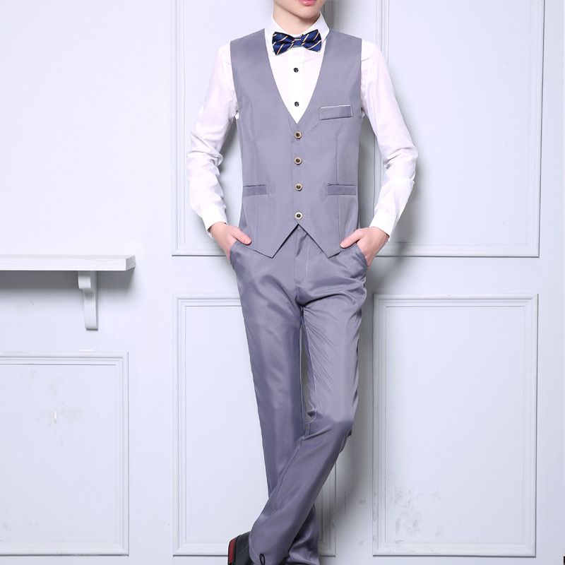 Anzug im neuen Stil für die Arbeit, modischer Slim Fit-Westenanzug für den Business-Bereich, zweiteiliges Set für Männer_voghion.com